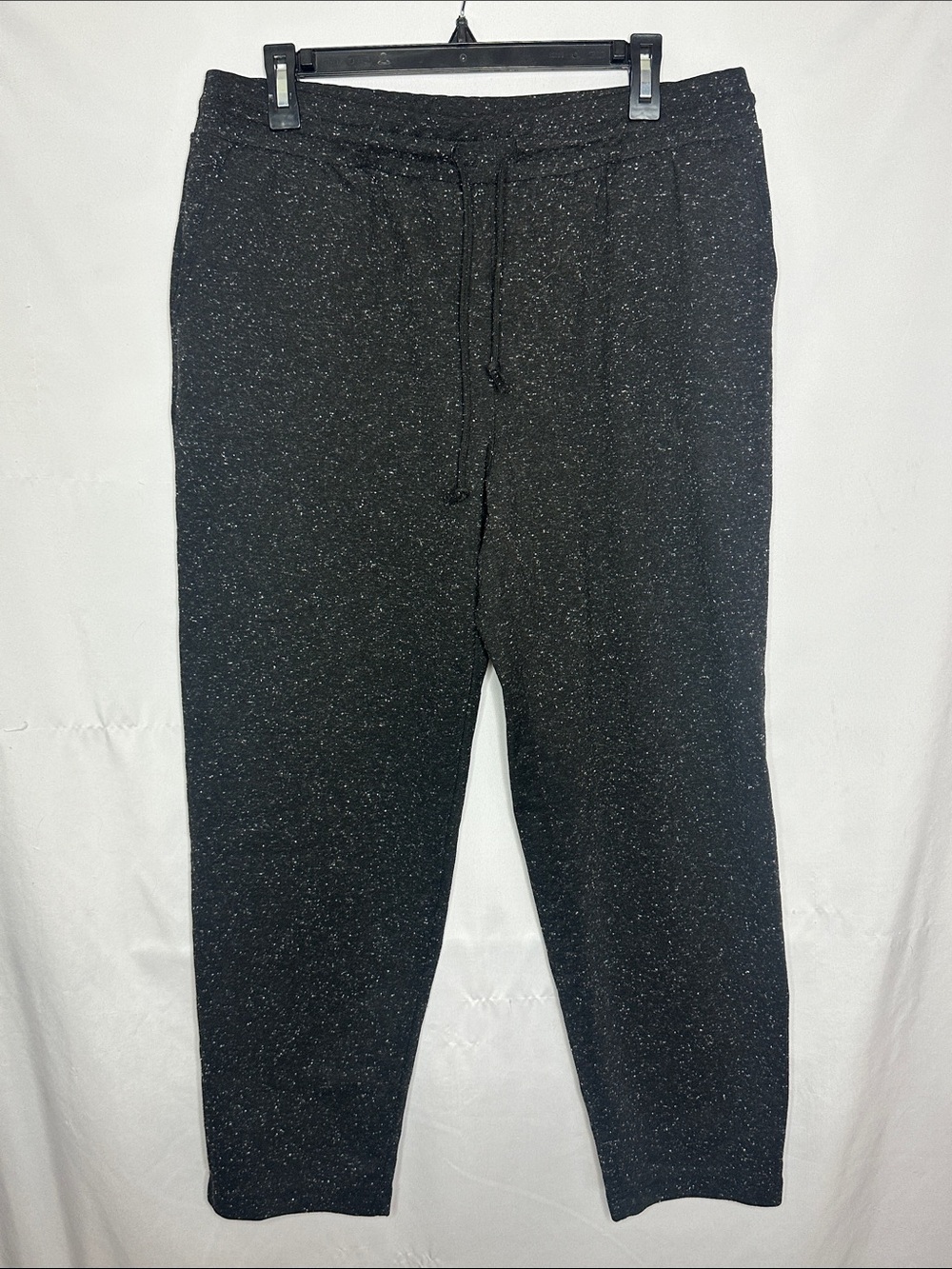 LIZ CLAIBORNE | Black Speckled Drawstring Sweatpants, Size L